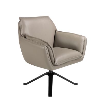 Armchair swivel leather grey oscuro