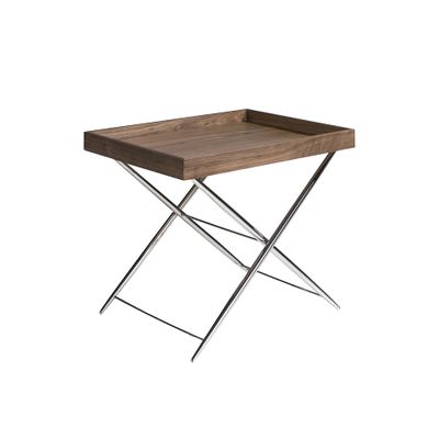 Table rincon wooden walnut and steel chrome