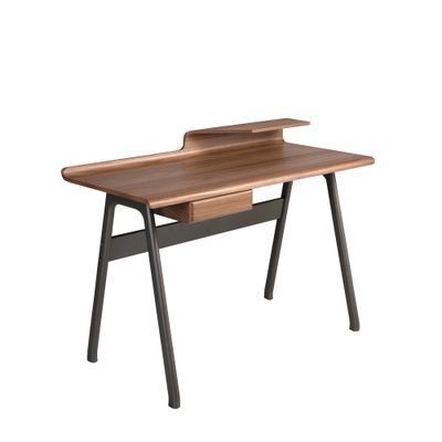 Desk walnut and fibra vidrio grey oscuro metal