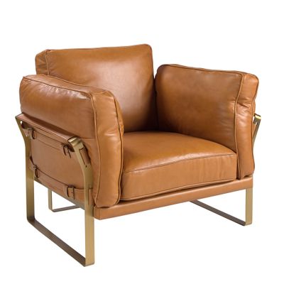 Armchair leather camel