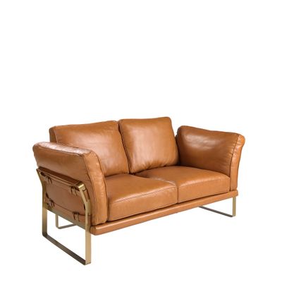 Sofa 2 seater leather camel