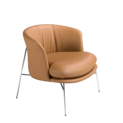 Armchair faux leather brown