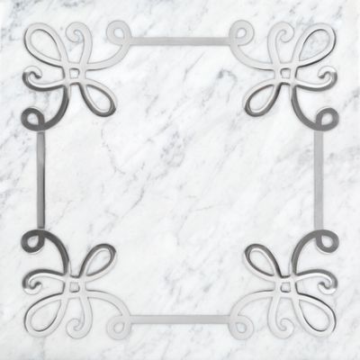 Grand Tour Serpentine Bianco Carrara/Silver Marble Decorative Tile Polished Stone