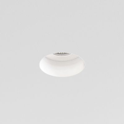 Trimless Slimline Round Fixed Fire-Rated IP65 Matt White