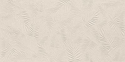 3D Wall Carve Leaf Ivory Matte