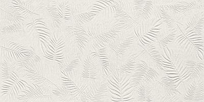 3D Wall Carve Leaf White Matte