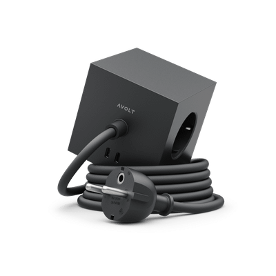 Square 1 USB-C Power Strip 3 m – Stockholm Black