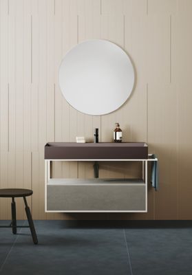 Lavabo Sospeso 102x40 cm Elegance Squared: Lavabo sospeso in ceramica