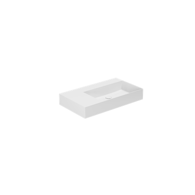Lavabo Sospeso Piano a Sinistra 81x46 cm Elegance Squared: Lavabo sospeso in ceramica