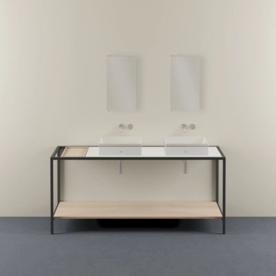 Struttura a Terra in Metallo 180x55 cm due fori con Piano Porta Oggetti: Soluzioni a terra e sospese
