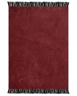 Tapis Tsar Rouge Baiser Franges Noires