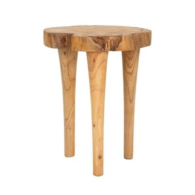 Sgabello artigianale in legno teak stile etnico naturale Kursi