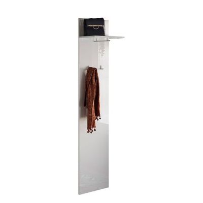 Appendiabiti a muro moderno 2 ganci portaoggetti bianco lucido Leslie