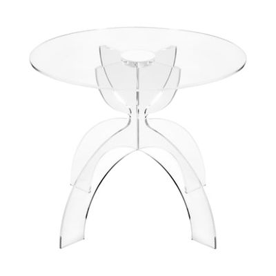 Tavolino da salotto rotondo 50cm in plexiglass trasparente Tessara