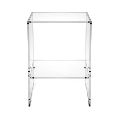 Tavolino da salotto in plexiglass trasparente di design 29x32x45cm Contigo
