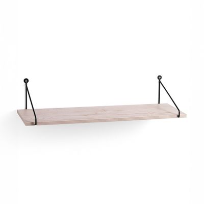 Mensola da parete in legno rovere e acciaio Wick