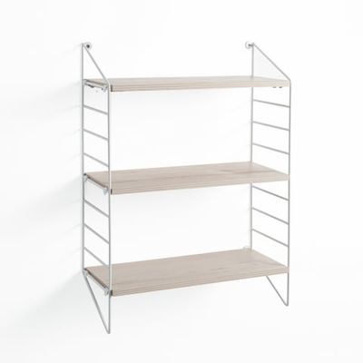 Mensola da parete in metallo bianco e rovere Axis B