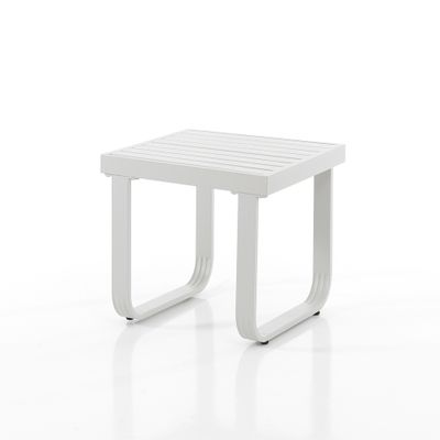 Tavolino da salotto minimal in alluminio bianco avorio Palma