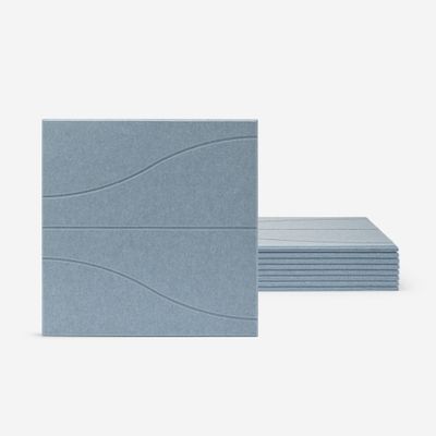 Set 8 pannelli fonoassorbenti di design 60x60 decorativi azzurro Zarbi-A