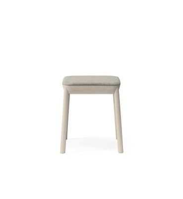 DRUM 073 - Contemporary style low beech barstool with integrated cushion