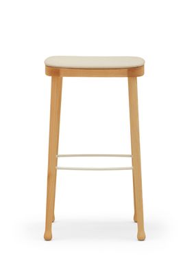 FRISÉE 259/261 - High solid wood stool with integrated cushion