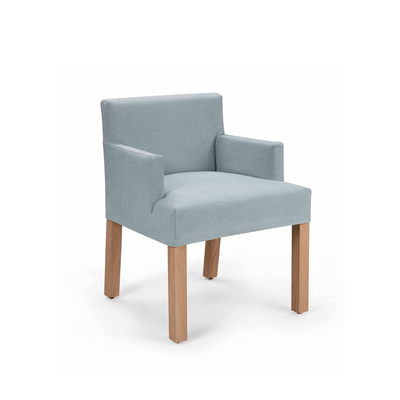 PAULINE - Linen chair with armrests