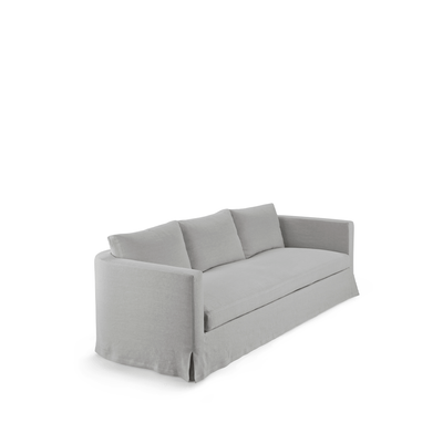 DEAN - 3 seater linen sofa with castors