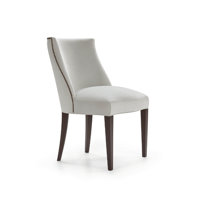 GREY - Velvet chair with armrests
