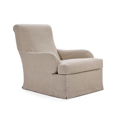 RALPH - Linen armchair with armrests