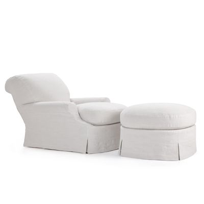 TAYLOR - Linen armchair with armrests