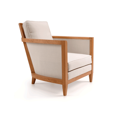 HILTON - Linen and oak armchair