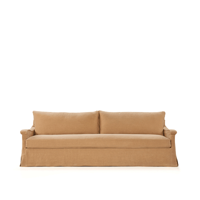 RIVOLI - 3 seater linen sofa with castors