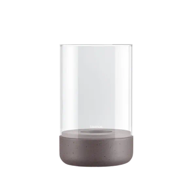CALMA Cedar Wood M lantern made of glass & polyresin