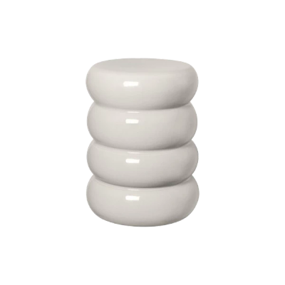 TORU Ceramic Stool Lily White round Ø 34 cm