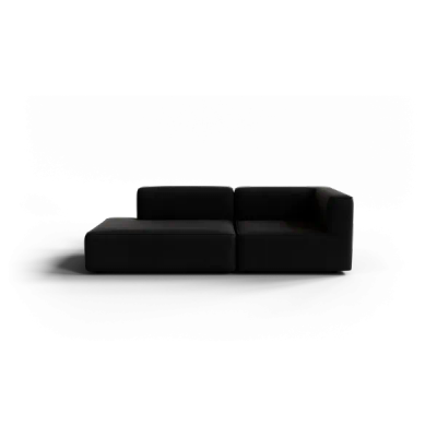 TASI 2-seater sofa, open end left, coal, bouclé