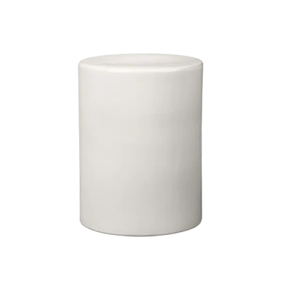 TORU Ceramic Stool Lily White, cylindrical, unique, modern