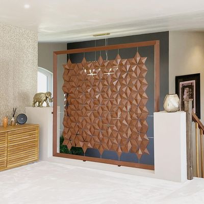 Freestanding room divider Facet 204 x 180cm in Chestnut