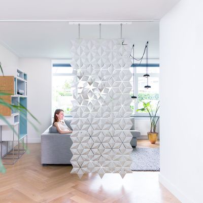 Facet hanging room divider 102 x 226cm with sliding track