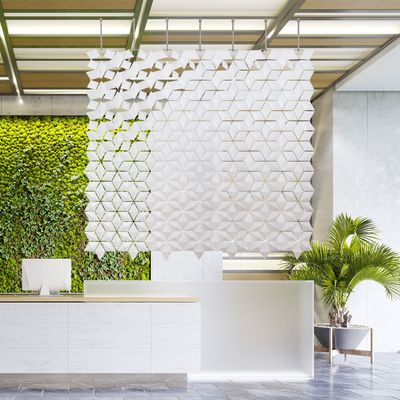 Facet hanging room divider 238 x 207cm in White