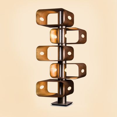 Lampada da terra in Corten | Cubica di Brillamenti®