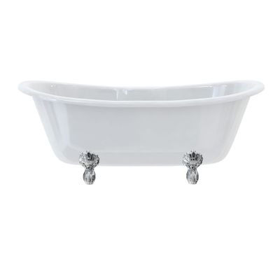 Bateau Double Ended Bath with Luxury Feet (with Luxury Claw feet in Chrome) | SKU T10F L1C | Burlington Bathrooms
