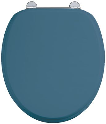 Bespoke Alaska Blue Seat with Chrome Hinges | SKU S56CHR | Burlington Bathrooms