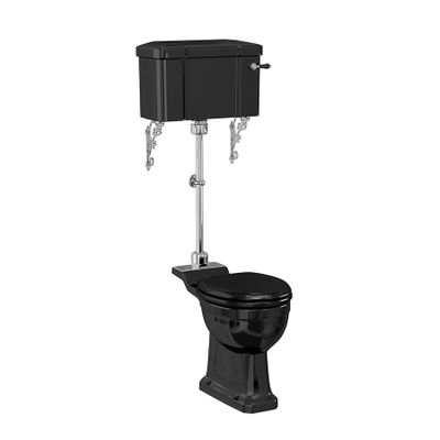 Bespoke Jet Standard Medium Level WC with 520 Lever Cistern (Jet) | SKU P5 JET T33 CHR C1 JET | Burlington Bathrooms
