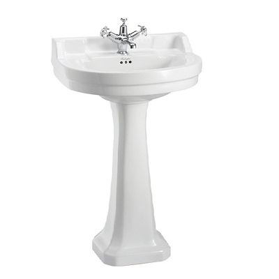 Edwardian Round 56cm Basin & Regal Pedestal (with 1 tap hole) | SKU B6 1TH P9 | Burlington Bathrooms