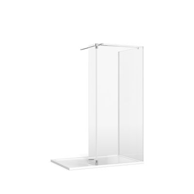 Glass Corner with Hinged Deflector (T Bracing Bar) in Showering | SKU  | Burlington Bathrooms