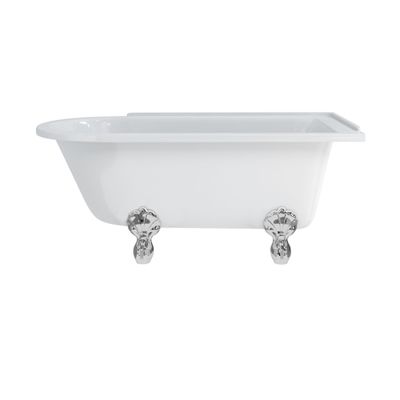 Hampton 150cm Right Handed Showering Bath with Luxury Feet (Right Hand with Luxury Claw feet in Chrome) | SKU L1C E21 | Burlington Bathrooms