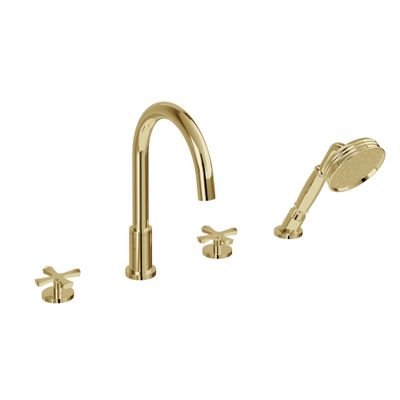 Riviera 4 Hole Bath Set (Gold) | SKU RIV33GOLD | Burlington Bathrooms