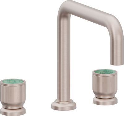 Complete Roman Tub Set - Quad Spout, with Green Aventurine Gemstone Handle Cap