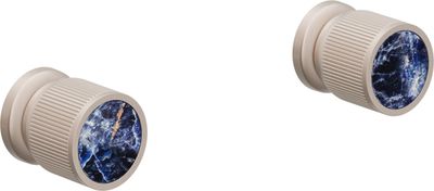 2 Handle Tub or Shower Trim Only, with Sodalite Gemstone Handle Cap