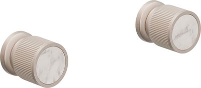 2 Handle Tub or Shower Trim Only, with White Marble Handle Cap